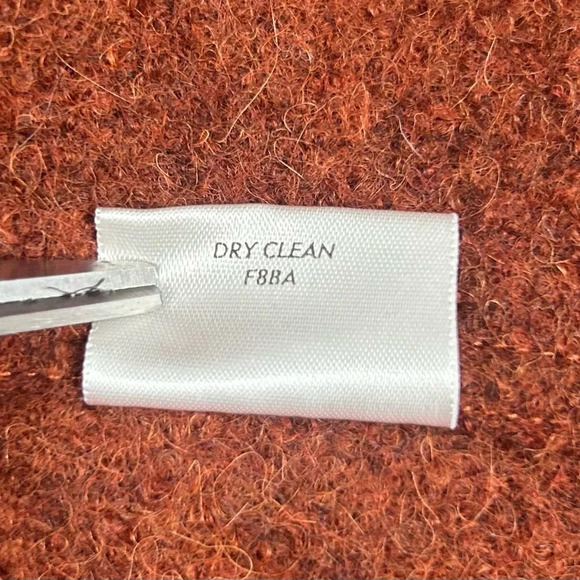 Eileen Fisher Womens Alpaca Wool Mélange Jacket 3/4 Sleeve Cayenne Orange Size L - Picture 12 of 13